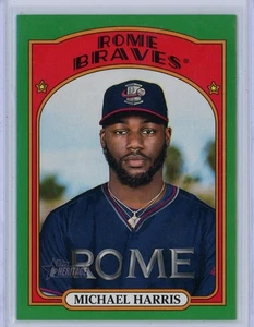 2021 Topps Heritage Minors Michael Harris Green /75 Rome Braves #49 Green Border - Picture 1 of 2