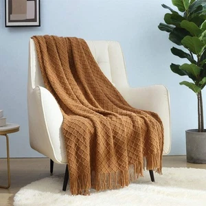 Home Farmhouse Decor Rustic Couch Sofa Chair Bed Throw Blanket, Soft Warm Lig... - Picture 1 of 6