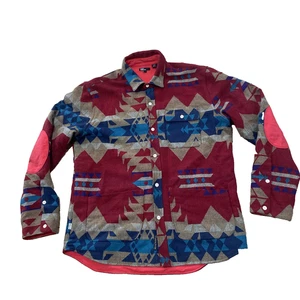 Levi's California Pendleton Aztec Wool Flannel Men L Red Chore Shacket USA 46" - Picture 1 of 24