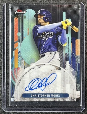 CHRISTOPHER MOREL 2025 TOPPS FINEST #FA-CMOR BLACK REFRACTOR AUTO 09/10 RAYS - Image 1 of 2
