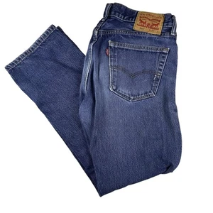 Levis 505 Jeans Herren 33x32 Blau Medium Wash Distressed Straight Leg Denim Hose - Bild 1 von 10