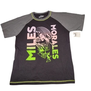 T-shirt maniche corte Marvel Boy Spiderman logo Miles Morales nero/grigio taglia M - Foto 1 di 7