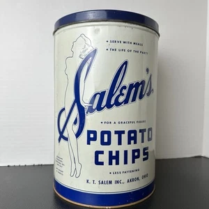 Vintage Salem’s Kartoffelchips Dose 14 Unzen Akron Ohio - Bild 1 von 9