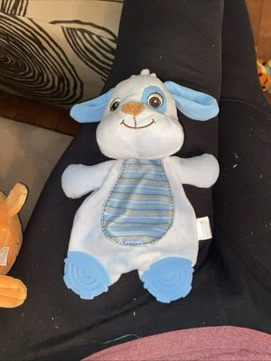 Garanimals Blue Spotted Eye Puppy Dog Teether Security Small Plush Lovey - Image 1 of 2