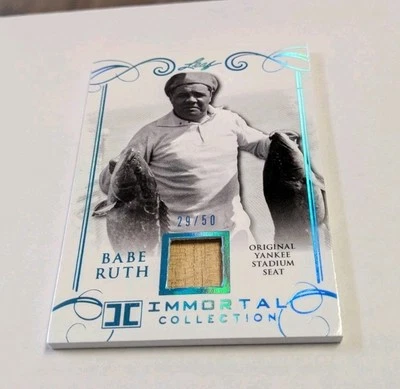 Cartão de assento Babe Ruth New York Yankees 2017 jogo folha usado estádio 29/50 LML53 - Imagem 1 de 2