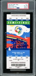 Ichiro Suzuki Auto 2006 WBC Semi-Final Ticket PSA 8 Sig 10 06 WBC Champs PSA/DNA - Picture 1 of 2