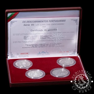 1995 - Estuche 4 X 200 ESCUDOS Plata PF - As Ilhas das Especiarias - PORTUGAL - Picture 1 of 3