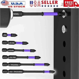 6X Upgraded D1 Anti-Slip And Shock-Proof Bits With Phillips Screwdriver Bits NEW - Bild 1 von 12