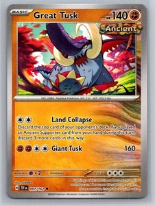 Great Tusk #097/162 SV05: Temporal Forces Uncommon - Pokemon Cards AA4 - Picture 1 of 2