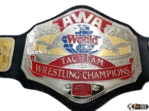 AWA World Tag Team Wrestling Championship Title Belt Adult Size Replica 4mm Zinc - Picture 1 of 7