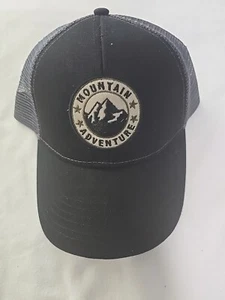 Granule Mountain Adventure Black Mesh Trucker Snapback Hat Cap OSFM NWOT - Picture 1 of 6