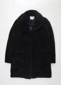 Dorothy Perkins Women's Black Faux Fur Overcoat Size 12 - Picture 1 of 12