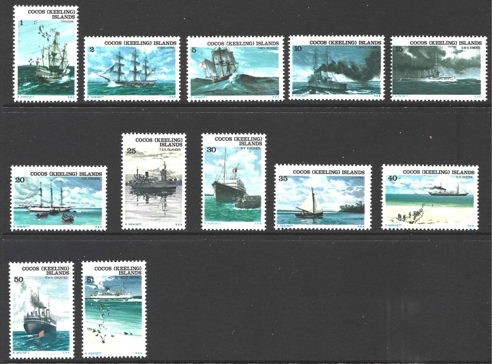 Islas Cocos (Keeling) 1976 barcos (12), S.G 20-31 MNH** Foto 1 de 1