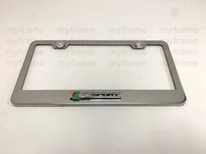 1pc 3D R-SPORT LOGO Emblem Stainless Steel Chrome License Plate Frame Holder Tag - Picture 1 of 4