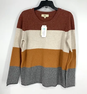 Pinque Pullover Damen Größe XL Gina Colorblock Streifen Rundhals Pullover Neu mit Etikett - Bild 1 von 8