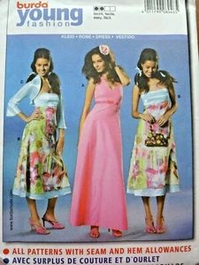 Burda Pattern 8046 Strapless Halter Evening Gown Prom Party Dress Bolero Sz 6-18 - Picture 1 of 2