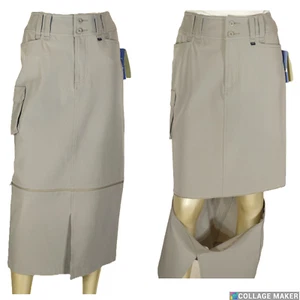 REI ADVENTURES~NWT!!~TAN UPF NYLON BLEND CONVERTIBLE 2 in 1 CARGO SKIRT SZ:6 - Picture 1 of 10