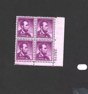 US STAMP 1036 PLATE BLOCK Abe Lincoln 4 cent purple MINT NH OG FREE SHIP - Picture 1 of 1