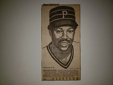 Rennie Stennett 1977 Pittsburgh Post Gazette Pirate Portraits Card RARE!