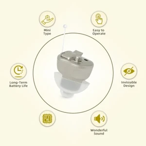 Delmicure VHP-603 ITE Hearing Aid for Seniors with Replaceable Battery - Picture 1 of 6