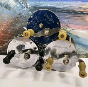 (3) LOTTO MULINELLI DA PESCA GRANDI LAGHI T-450, sportivo, S-30 vintage *Venduti così come sono* - Foto 1 di 21
