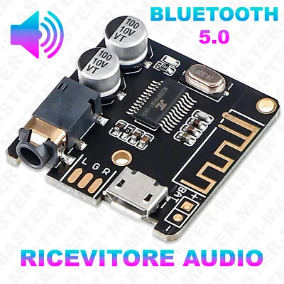 SCHEDA RICEVITORE AUDIO  BLUETOOTH 5.0 STEREO MICRO USB JACK AUX 3,5 mm VHM-314 - Image 1 of 3