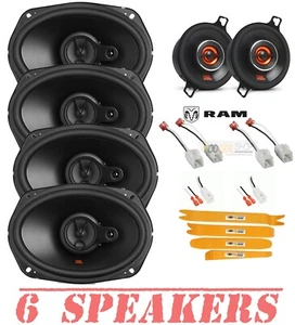 JBL 420Watt 6x9" Front & Rear Door Speakers & 3.5" Dash for 2009-2023 Dodge RAM - Picture 1 of 12