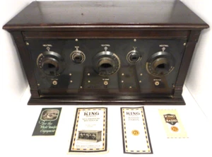 vintage KING BATTERY RADIO:  Untested  w/ 5 GLOBE  TUBES & ORIGINAL LITERATURE - Picture 1 of 10