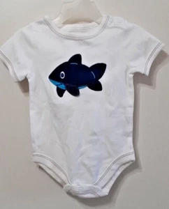 Garanimals Shark Baby Bodysuit White 0-3 Months - Picture 1 of 1