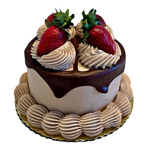 DEZICAKES Pastel Falso Chocolate Fresa con Rociante - Imagen 1 de 9