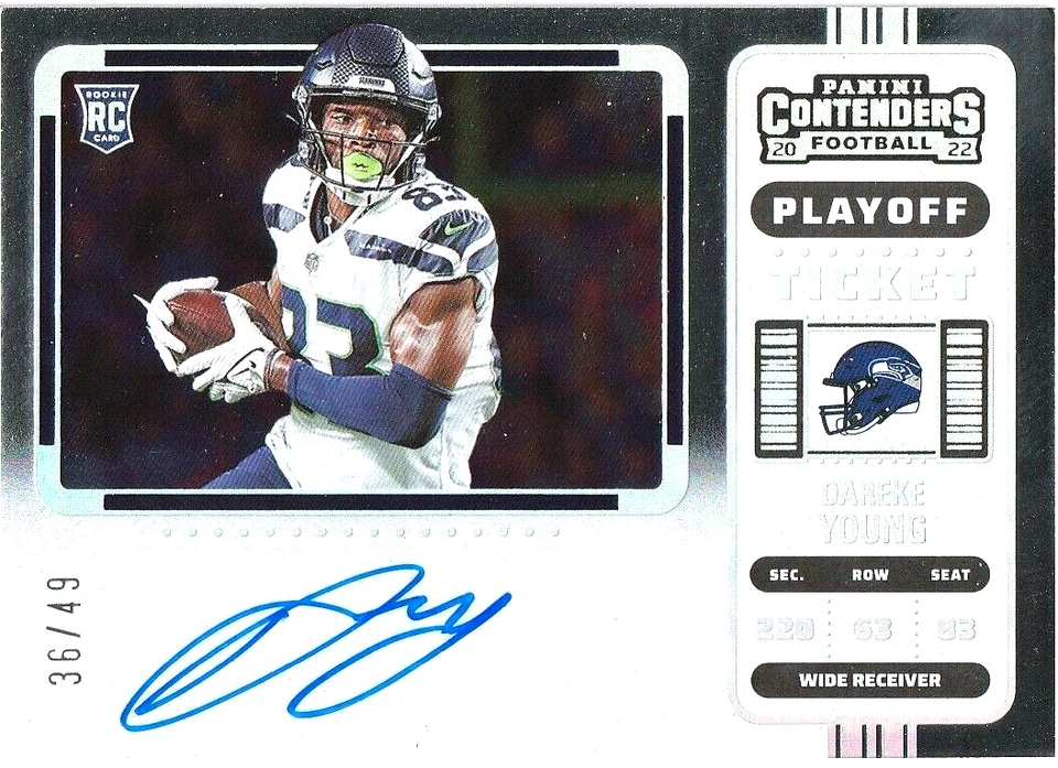 2022 Contenders DAREKE YOUNG RC Auto SP #36/49!!!  Seahawks - Image 1 of 1