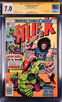 INCREDIBLE HULK #211 - 5/77 - SIGNATURE SERIES SIGNED BY GLYNIS OLIVER - CGC 7.0 - Image 1 of 2