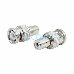 5x BNC Male Plug to RCA Female Adapter Coax Cable Connector F/M Coupler for CCTV - Picture 1 of 4