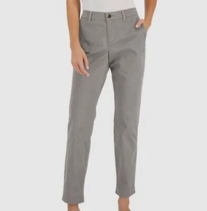 Tommy Hilfiger Women Gray Hampton Straight-Leg Chino Pants Size 16 - Picture 1 of 1