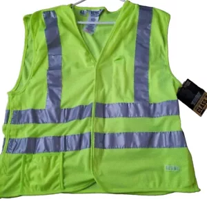 Berne LR Reflective Vest Striped Size Men's Size Large Reg Class 2 Neon New NWT - Picture 1 of 5