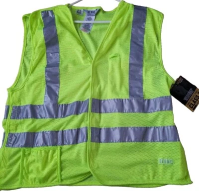 BERNE LR Reflective Vest Striped Size Mens Size L Large Reg Class 2 Neon New NWT - Image 1 of 4