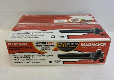 Magnavox DTV Digital To Analog TV Converter TB100MW9 New In Box - Image 1 of 3