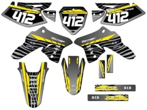 2008-2023 DRZ 125 TIGRE Black Senge Graphics Kit Compatible with Suzuki - Picture 1 of 10