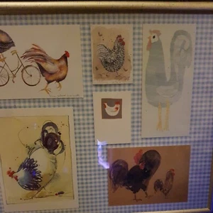 Gallina.quadro pollo.carte incorniciate.casale.casale.maniero.43x53cm - Foto 1 di 11