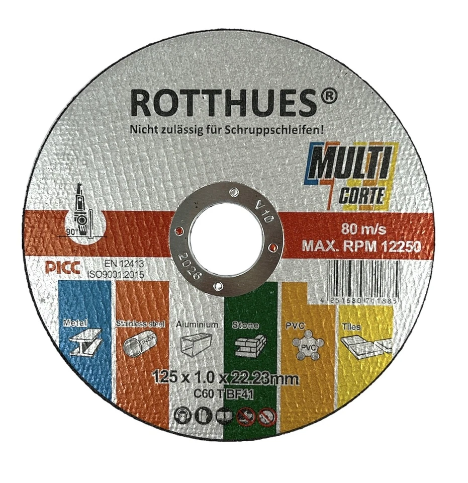 Disco Flex Multi Corte 125x1, 0 MM Metal Acero Inox Aluminio Piedra PVC Loza - Imagen 1 de 1