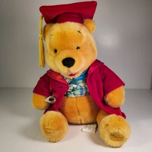 Winnie the Pooh Graduation Plush Red Cap Gown Disney Store Stuffed Animal 12" - Picture 1 of 8