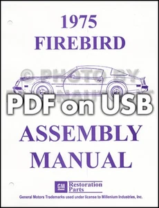 1973 1974 1975 Pontiac Firebird Factory Assembly Instruction Manuals on USB - Picture 1 of 4