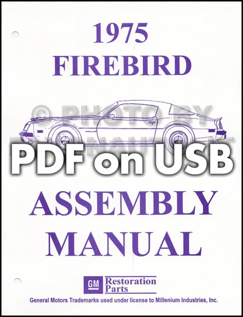 1973 1974 1975 Pontiac Firebird Factory Assembly Instruction Manuals on USB - Image 1 of 4