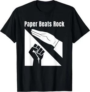 Lustiges T-Shirt Paper Beats Rock Tee - Bild 1 von 4