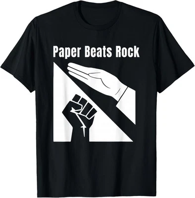 Paper Beats Rock Funny Tee T-Shirt - Image 1 of 3