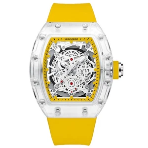 Reloj de cuarzo hueco transparente en forma de barril para hombre popular - Imagen 1 de 15