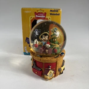 Disney Pinocchio Musical Waterball Deck The Halls Enesco (Pre 2000) With Box - Picture 1 of 13