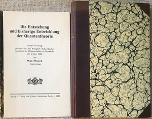 PLANCK " ORIGIN AND DEVELOPMENT OF THE QUANTUM THEORY " 1922 NOBEL PRIZE ADDRESS - Picture 1 of 2