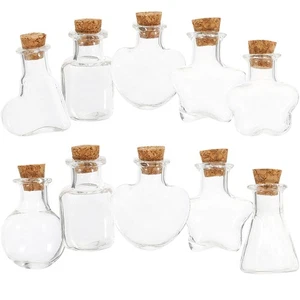 10Pcs Mini Wishing Bottles Decorative Glass Little Bottles with Corks - Picture 1 of 12