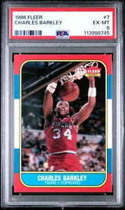 Fleer Charles Barkley 1986 #7 PSA 6 novato radiocontrol - Imagen 1 de 2